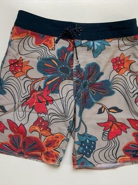 Billabong Sz 27 (14) Board Shorts/Swim Trunks, Gray, Red, Blue